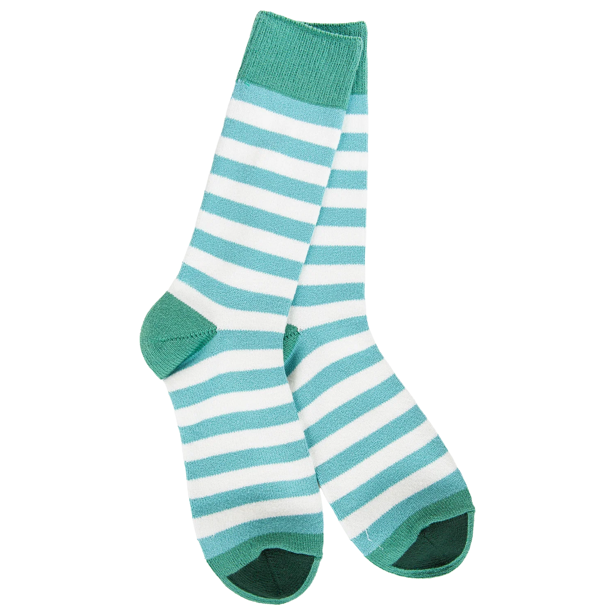 Worlds Softest Socks Weekend True Stripe Crew Frosty Spruce