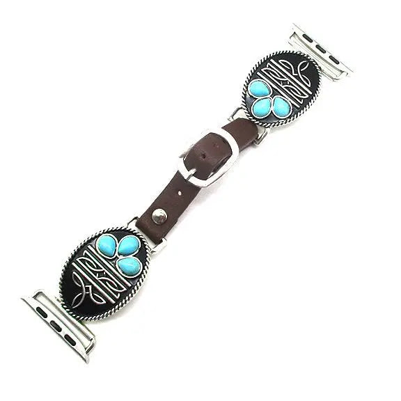 Snowing West Western Turquoise Boot Stitch Apple Watch Band