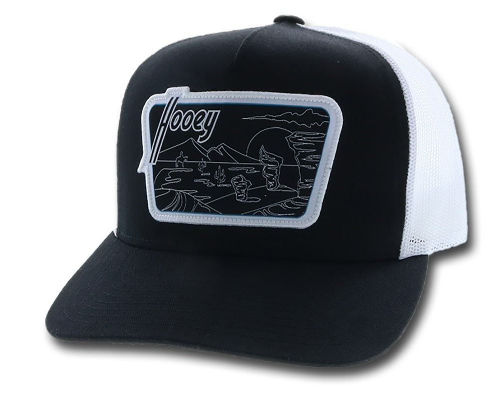 Hooey Black/White Large Patch Hat