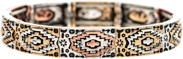 Rain Multimetal Aztec Western Design Bracelet