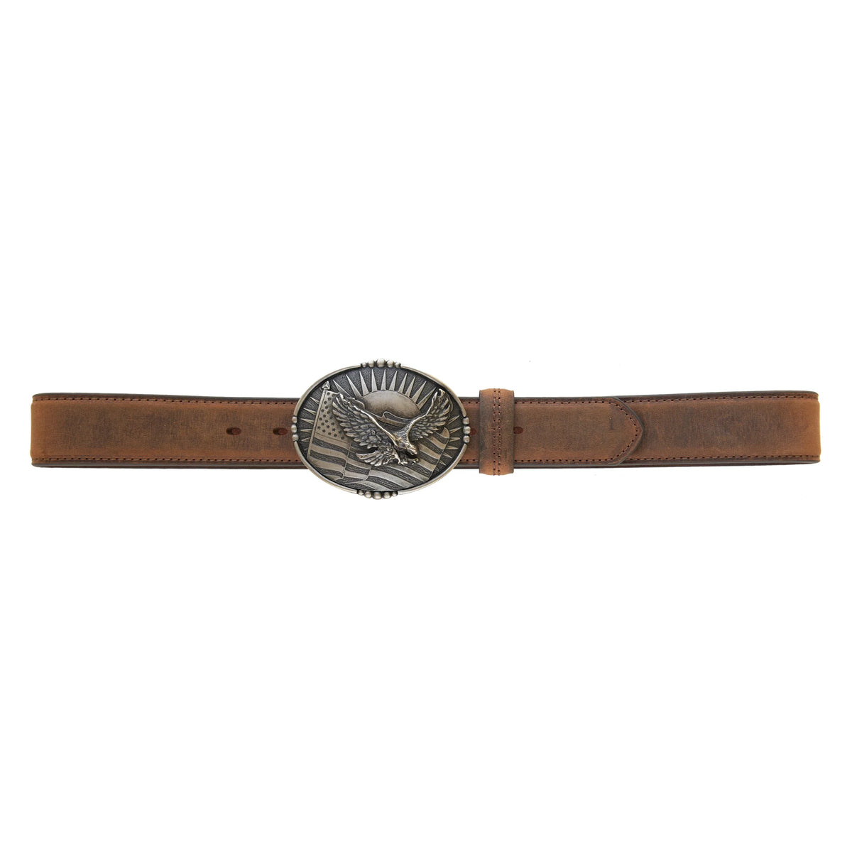 AndWest Tan Eagle Plaque Buckle Belt