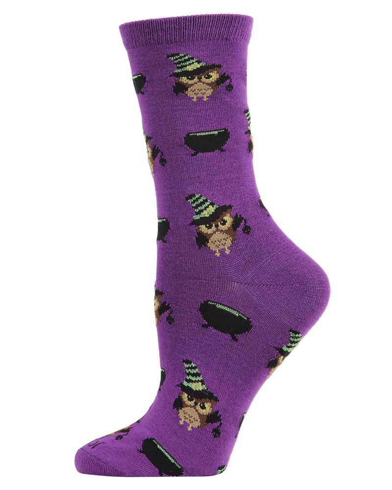 MeMoi Witchy Owl Holiday Purple Crew
