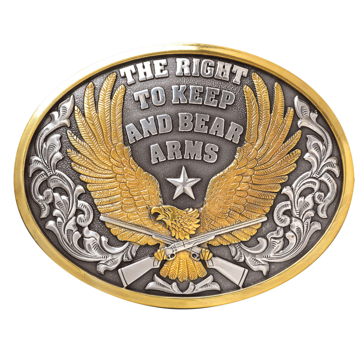 Nocona Gold Eagle Bear Arms Buckle
