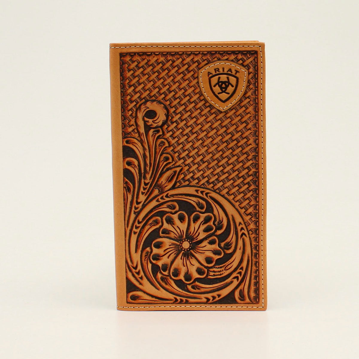 Ariat Floral/Basket Weave Tan Rodeo Wallet