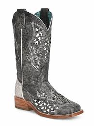 Corral Black Wings and Cross Square Toe