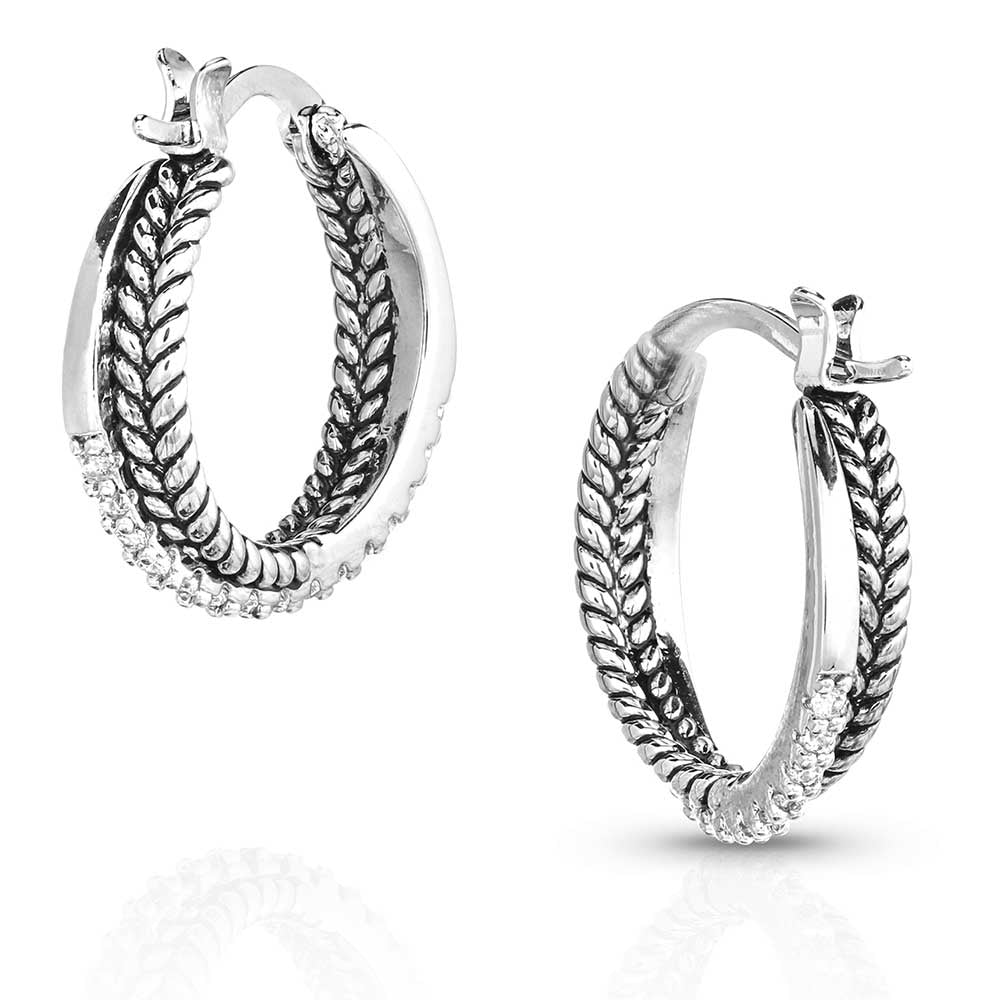 Montana Crystal Crossover Hoop Earrings