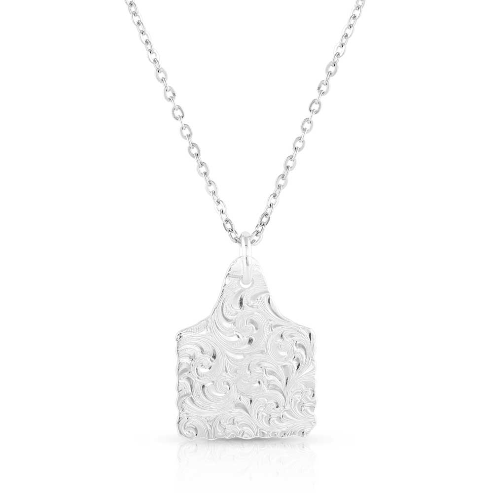 Montana Silver Ear Tag Turquoise Necklace