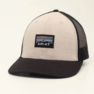 Ariat Black/Tan Scenic Patch Hat