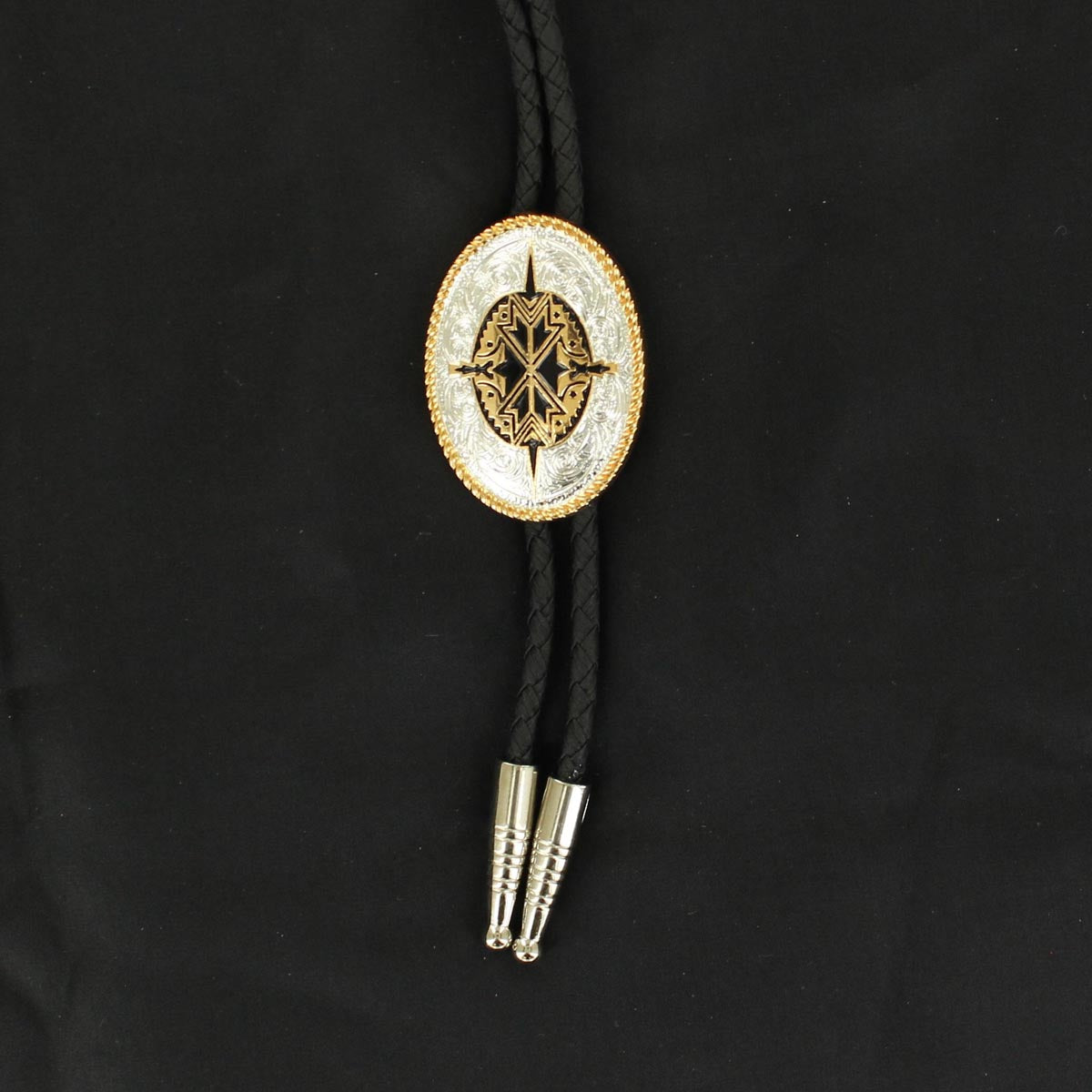 Gold/black Aztec Bolo Tie