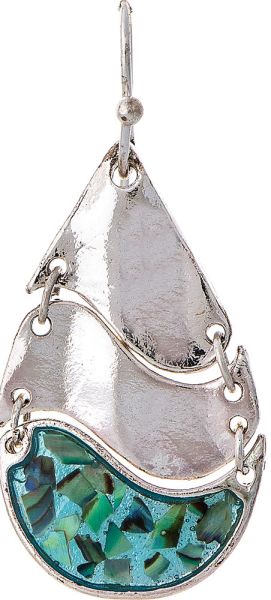Rain Silver Abalone Linked Waves Earring