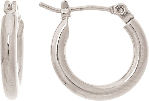 Rain Silver Little 1/2" Hypoallergenic Pin Catch Hoop Earring
