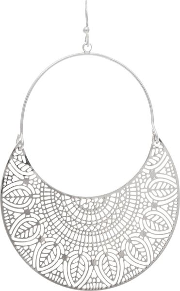 Rain Silver Filigree Loop Wire Earring
