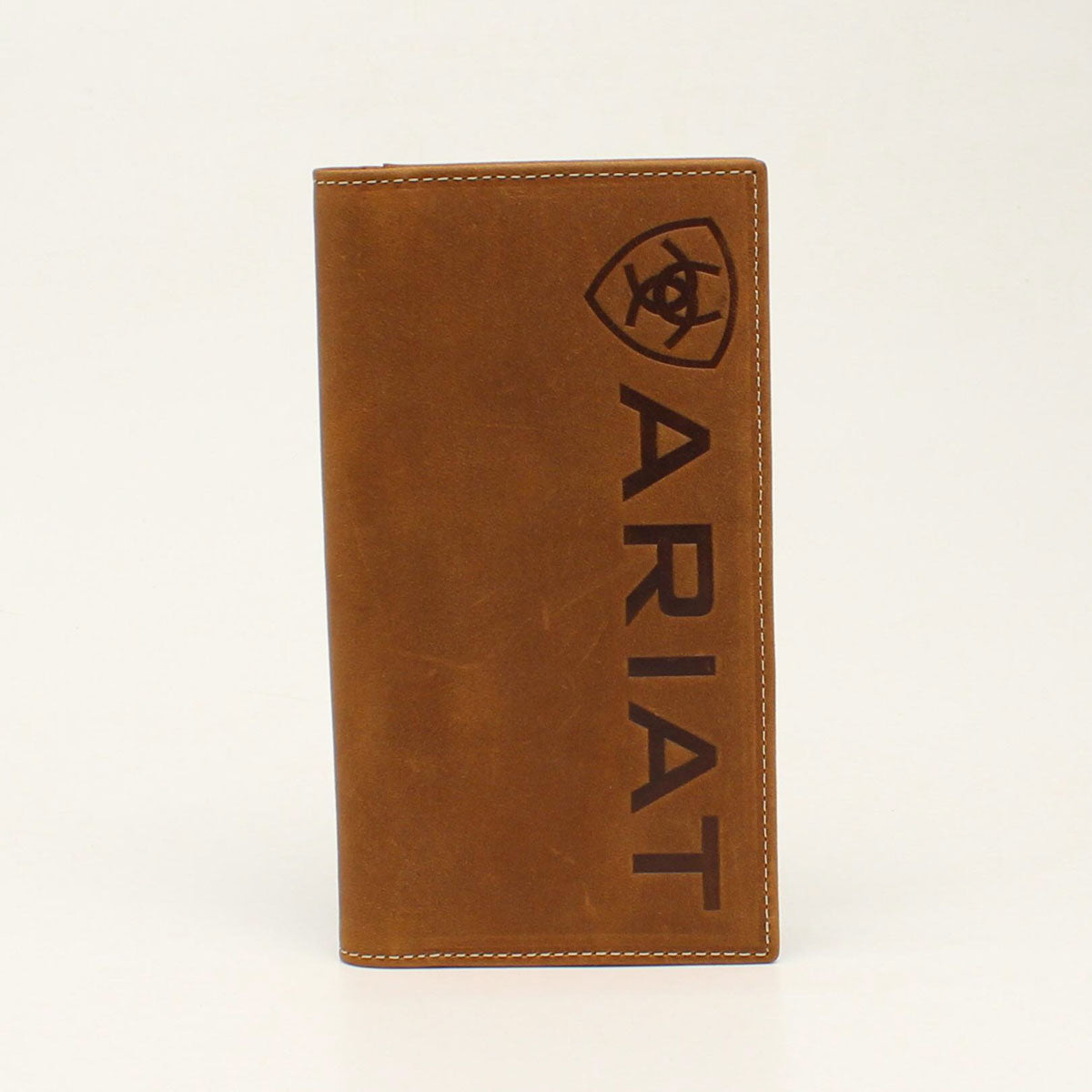 Ariat Vertical Logo Distressed Brown Rodeo Wallet