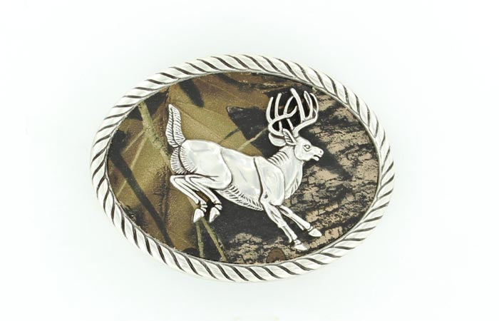 Nocona Camo White Tail Buck Buckle