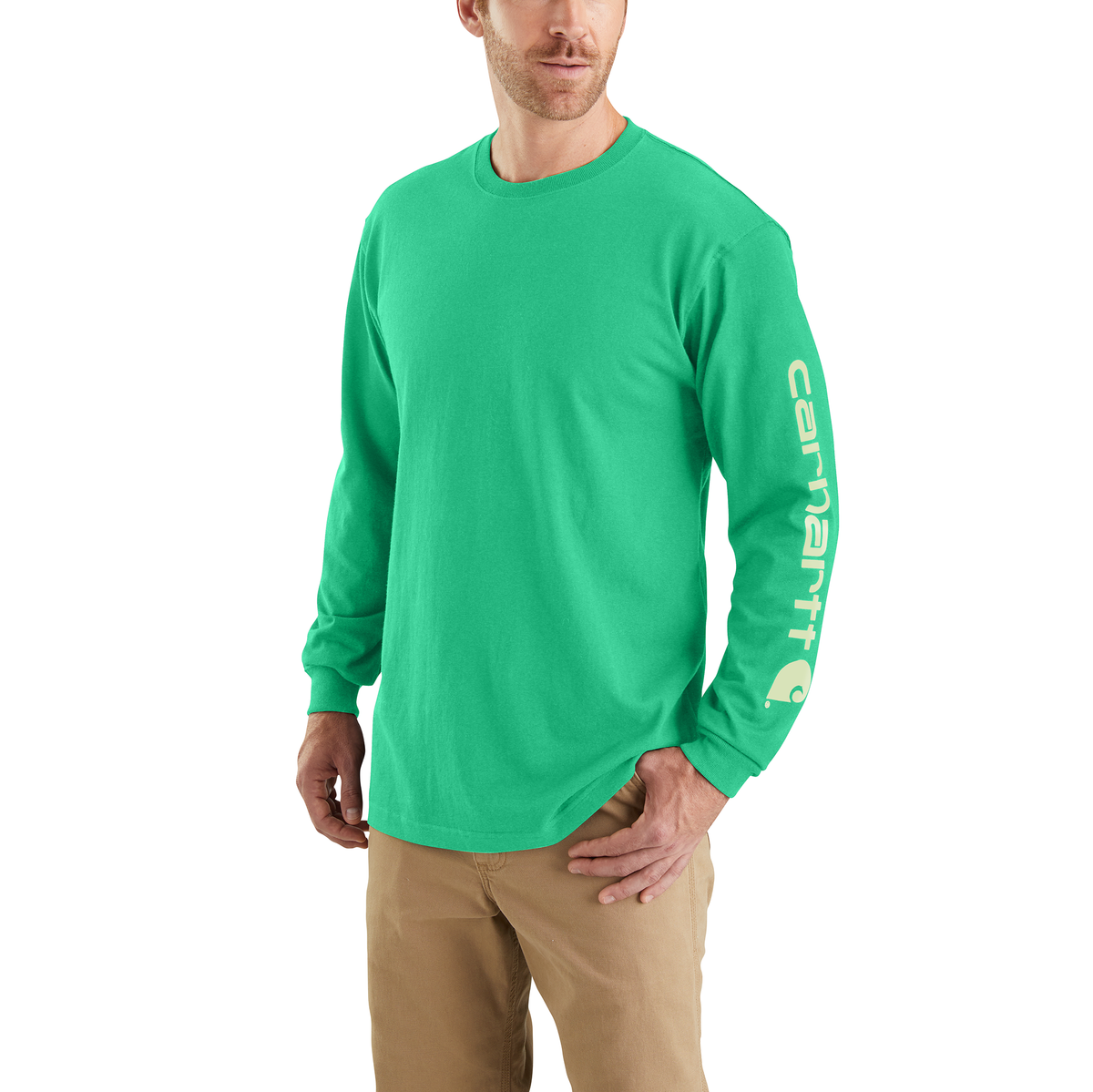 Carhartt Loose Fit Heavyweight Long Sleeve Logo Sleeve Graphic Malachite