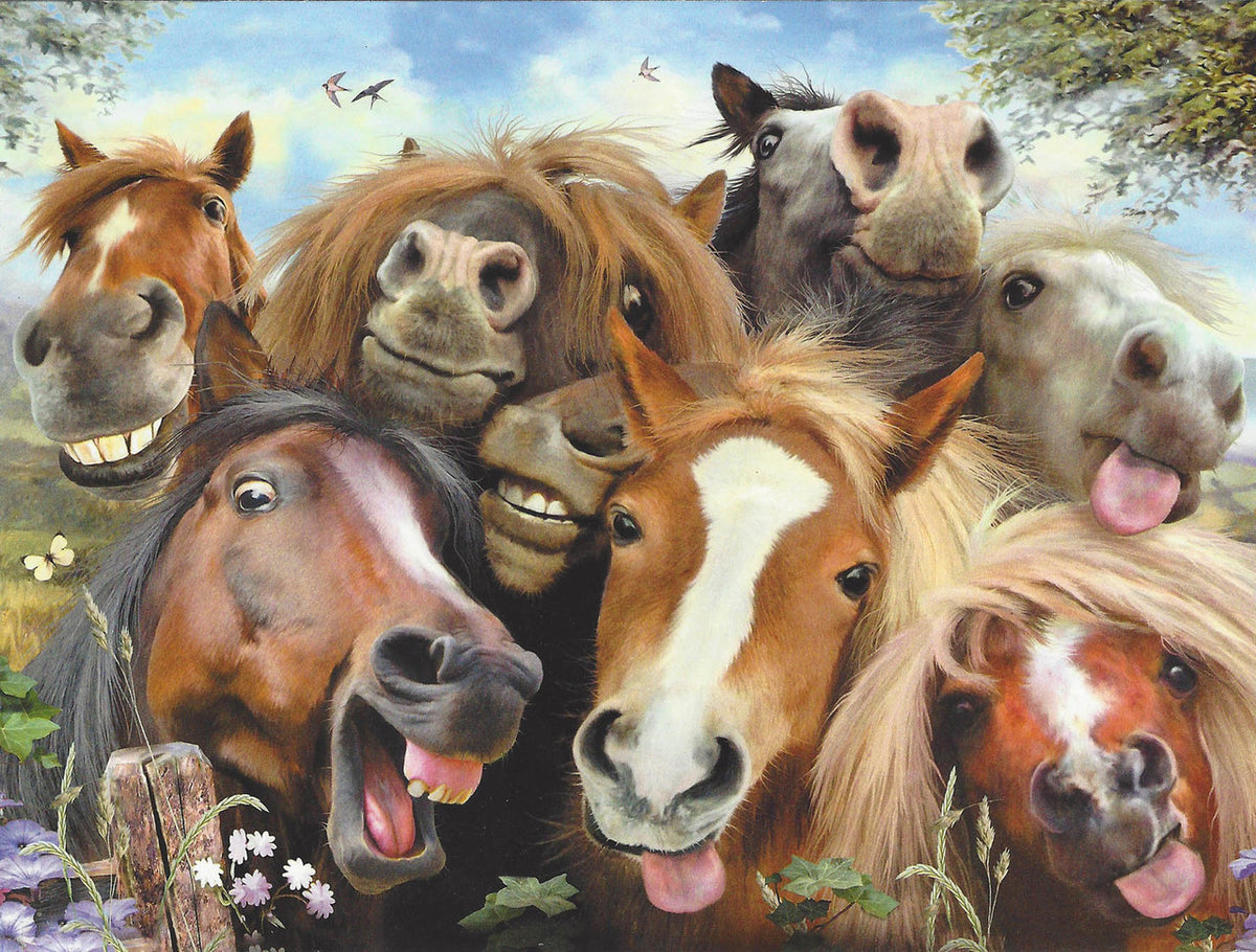Leanin Tree Horse Selfie Birthday Card