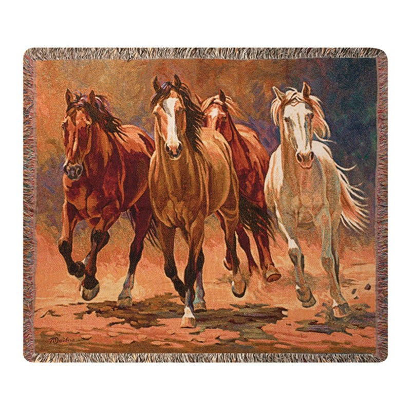 Manual Hoofbeats & Heartbeats Tapestry Throw