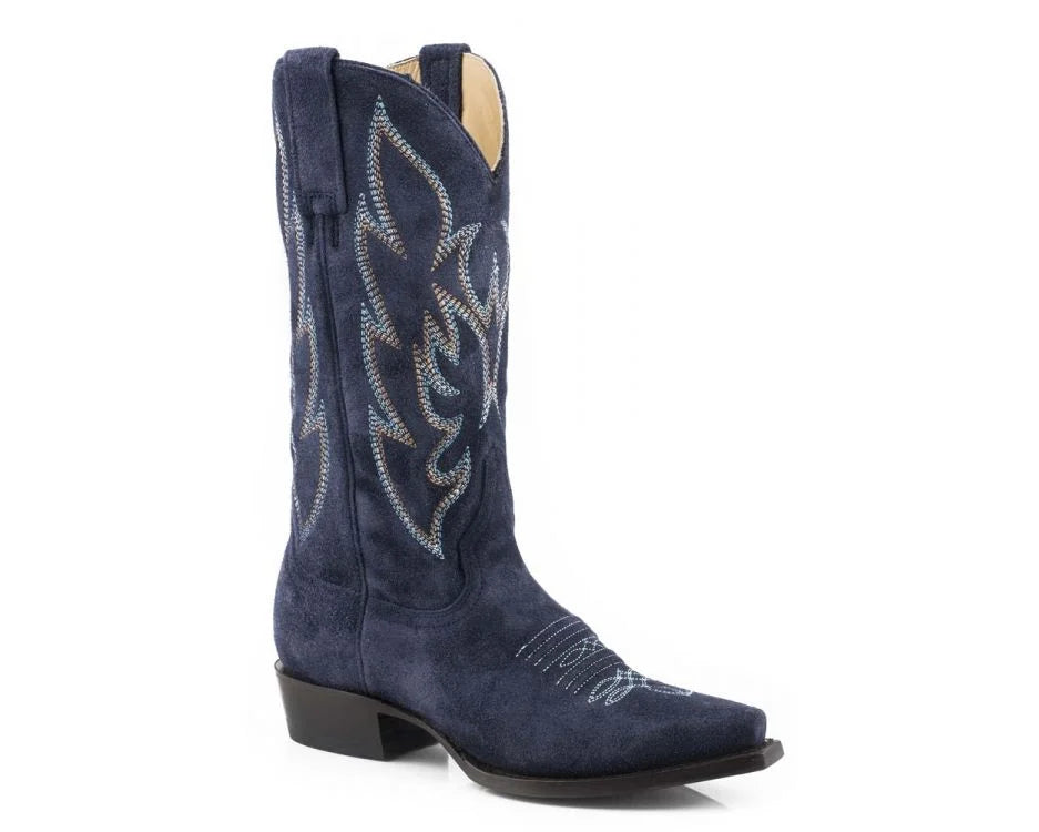Stetson Quinn Navy Suede Snip Toe