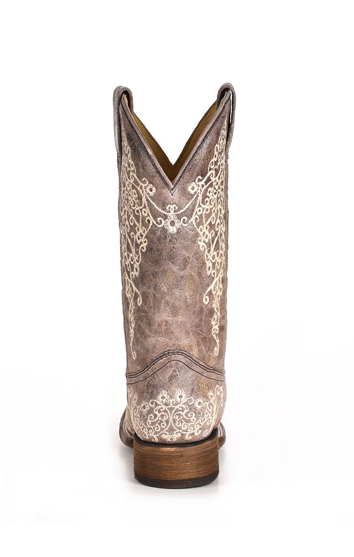 Corral Crater Bone Embroidery Square Toe