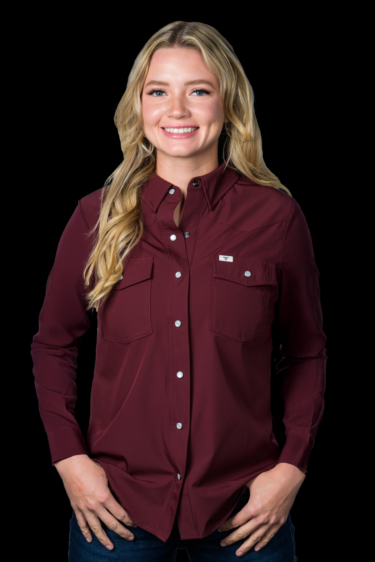 Ferrell Core Maroon Long Sleeve Snap
