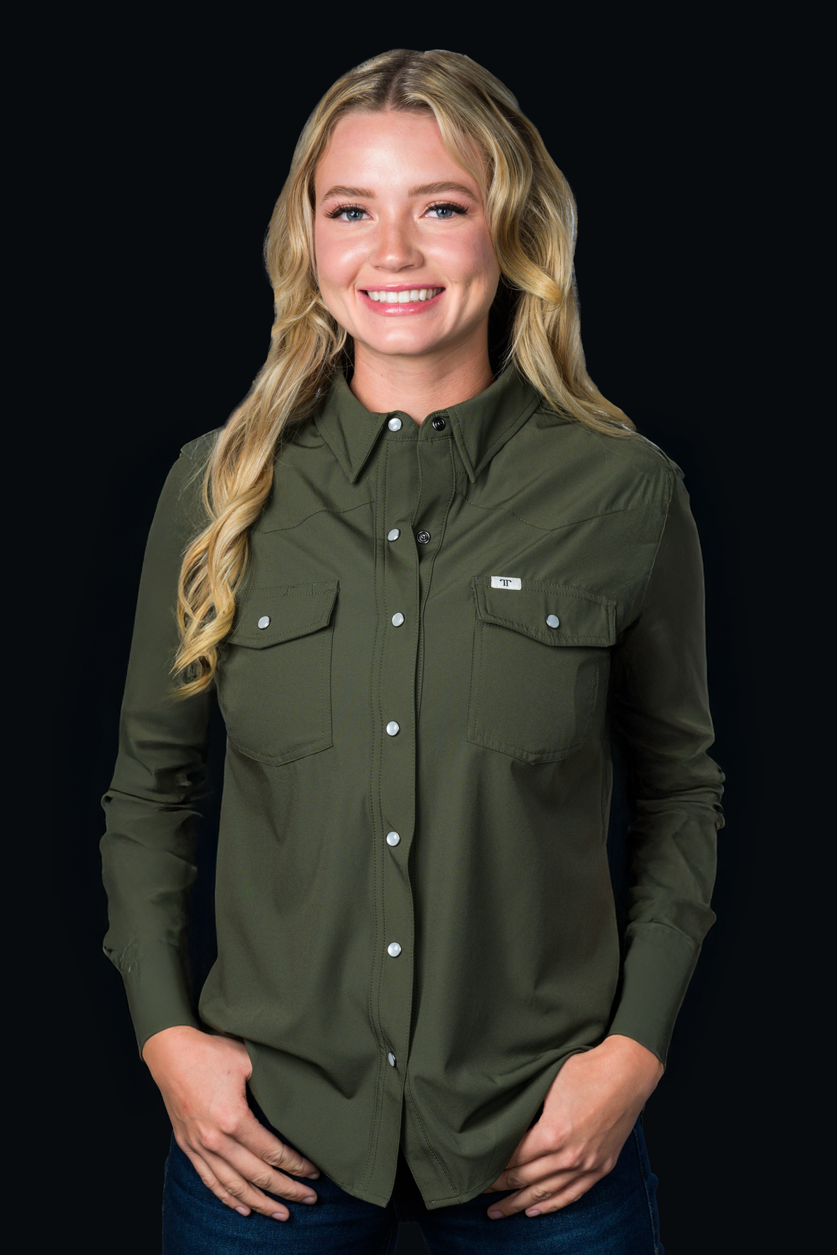 Ferrell Core Olive Long Sleeve Snap