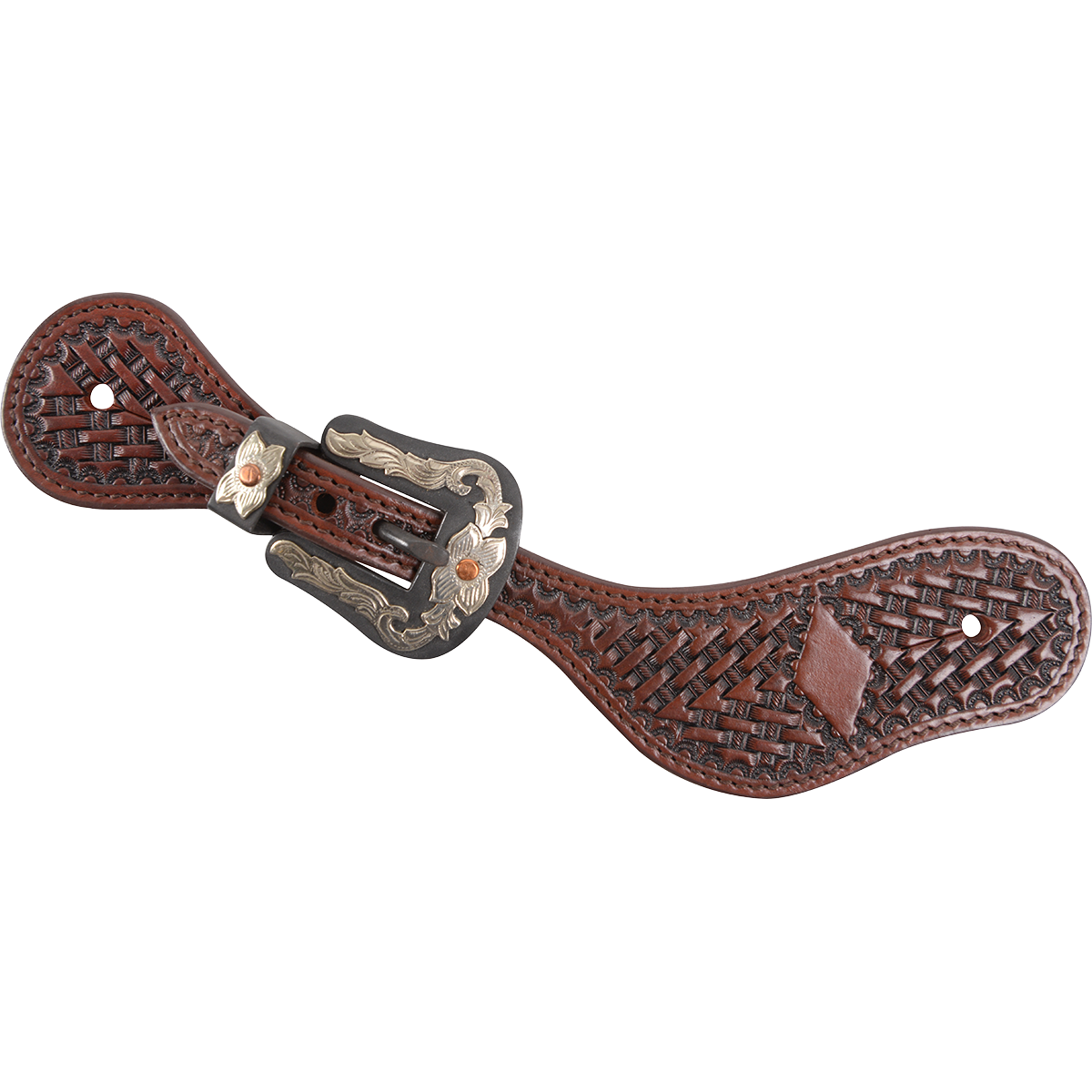Cashel Cowboy Spur Straps with Antique Diamond Tooling