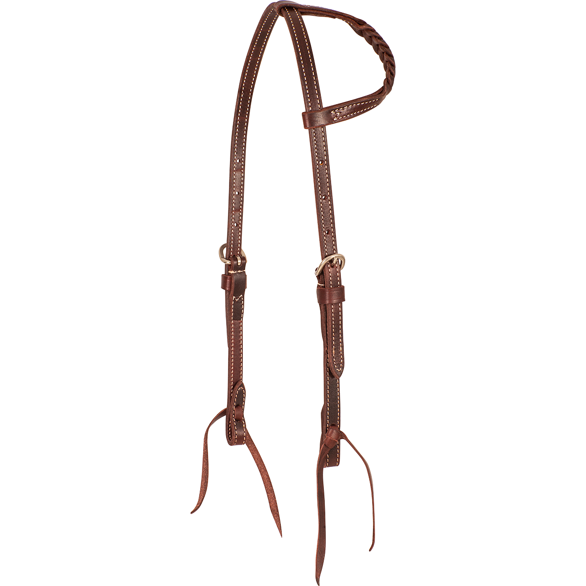 Martin Slip Ear Headstall with Blood Knots Chocolate