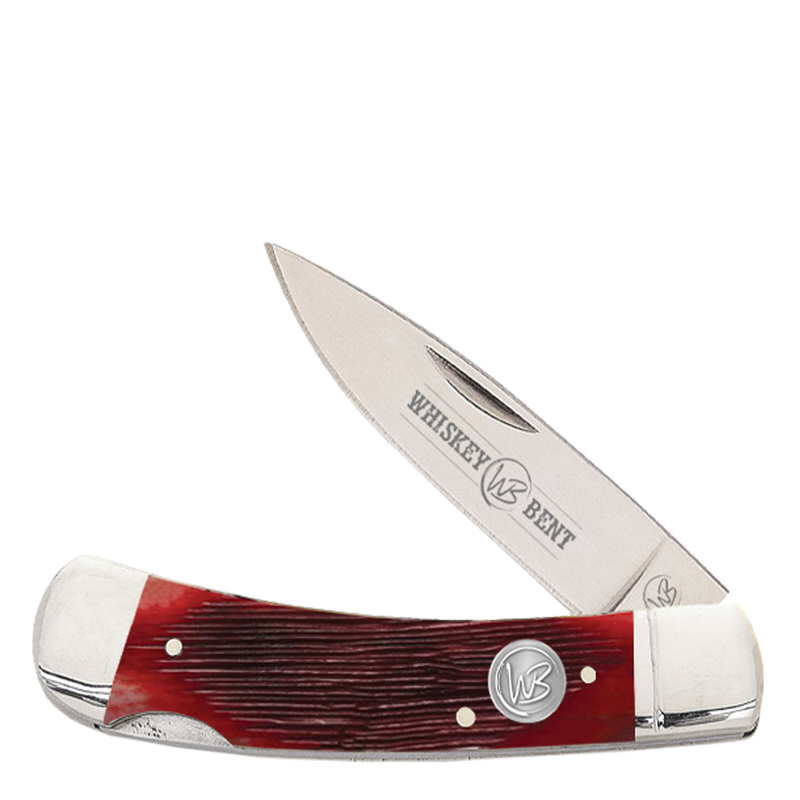 Whiskey Bent Natural Bone Black Cherry Lock Blade