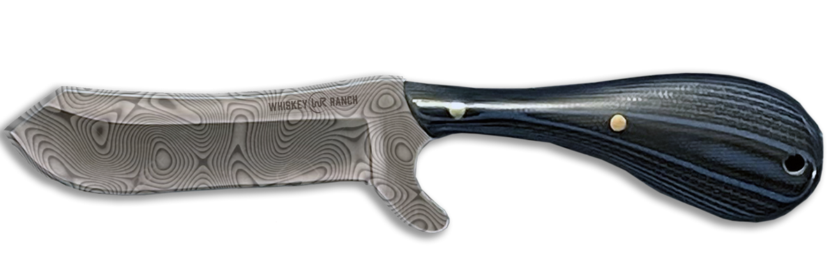 Whiskey Bent G10 Damascus Nightfall Bullcutter