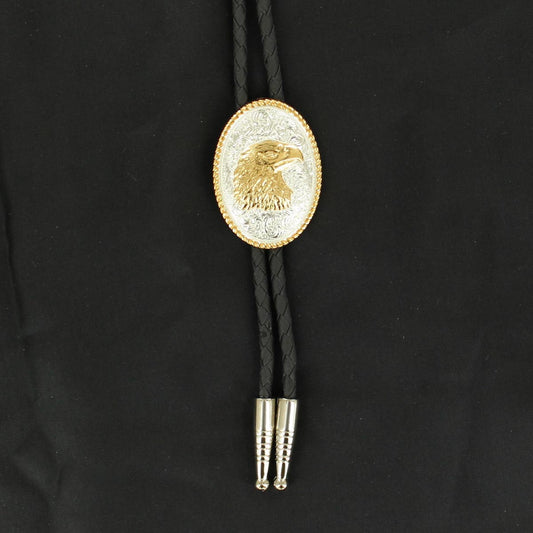 Gold Eagle Head Bolo Tie