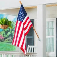 Evergreen Wood Home House Flag Pole