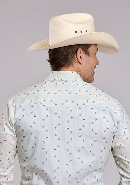 Roper Classics Long Sleeve Snap Cream Floral Print