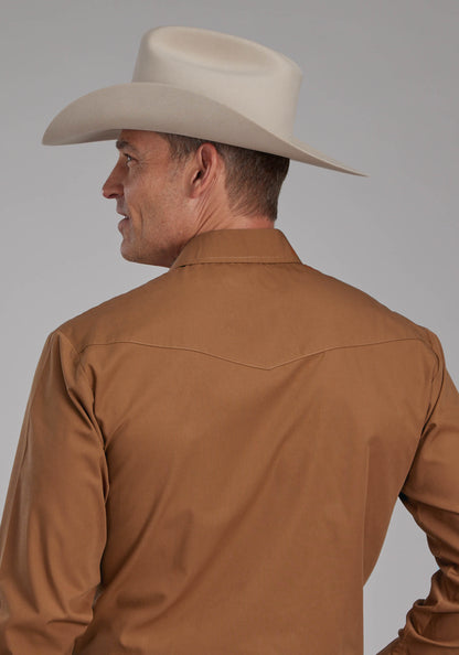 Roper Solid Rust Long Sleeve Snap Shirt
