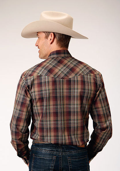 Roper Brown Plaid Snap