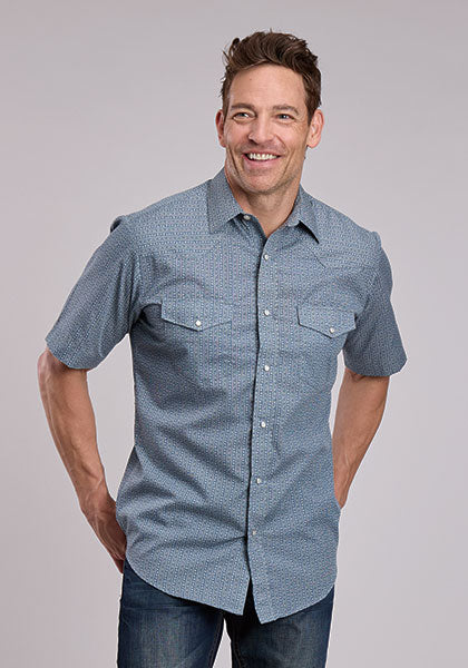 Roper Short Sleeve Snap Shirt Floral Wallpaper Print
