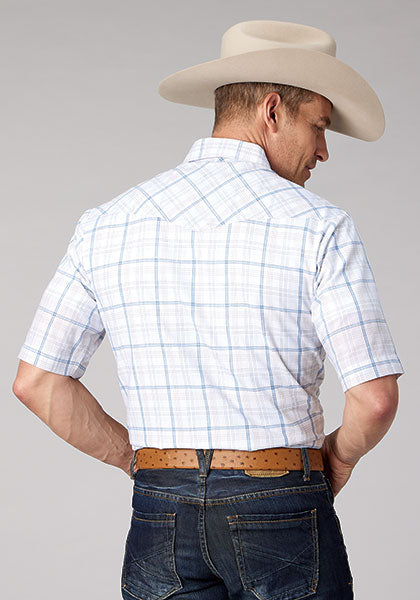 Roper SS White/Blue/Tan Windowpane