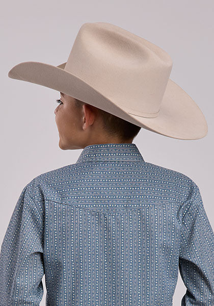 Roper Kids Long Sleeve Snap Shirt Floral Wallpaper Print