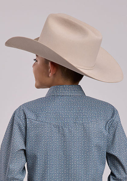 Roper Kids Long Sleeve Snap Shirt Floral Wallpaper Print