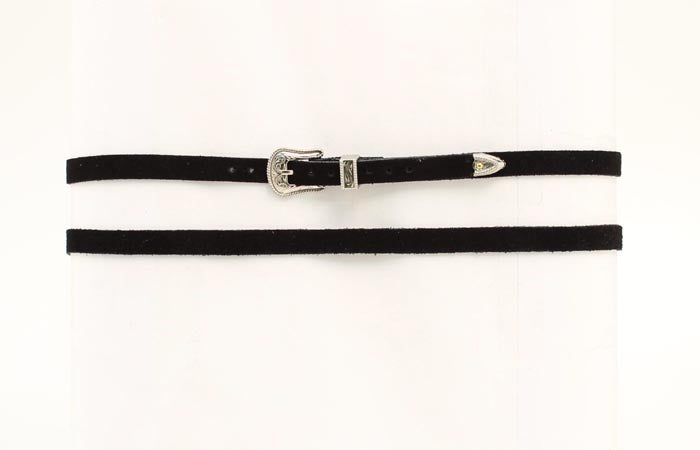 Twister Soft Black Suede Hatband