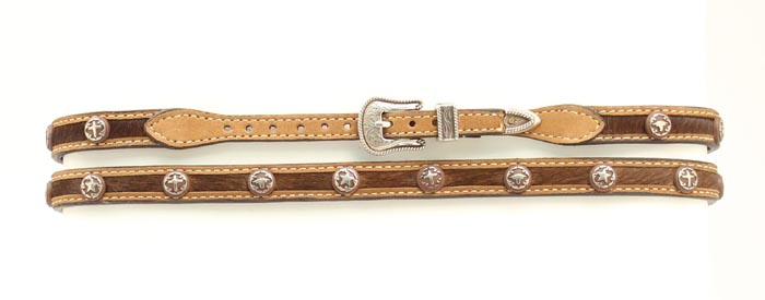 M&F Brown Hair With Conchos Hatband