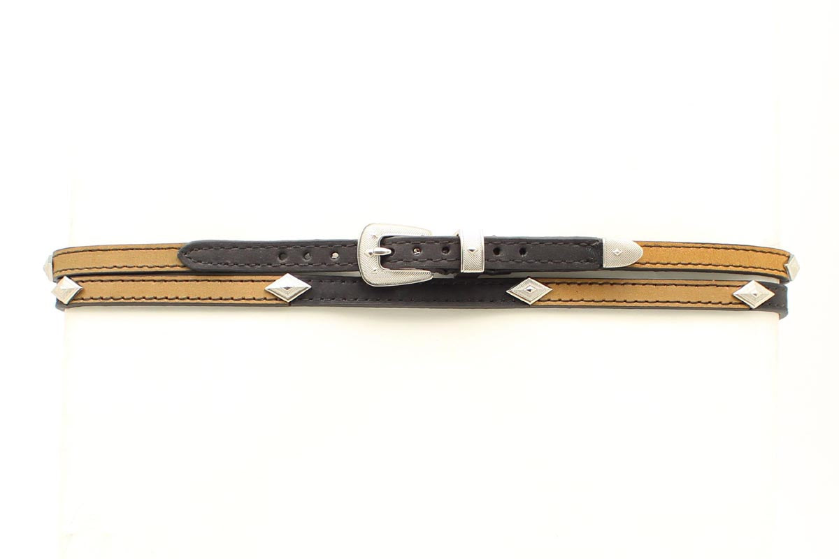 Double S Leather Hatband Diamond Conchos