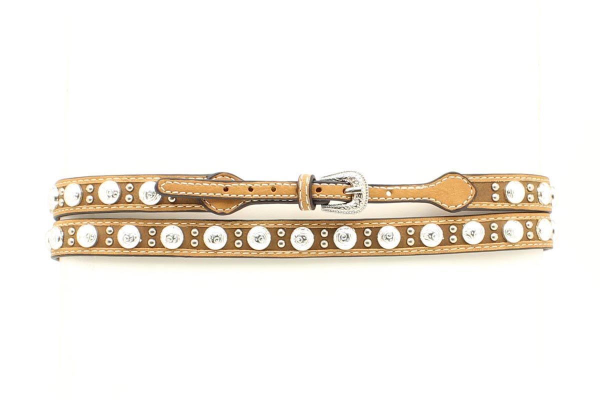 Silver Studded Brown Hatband
