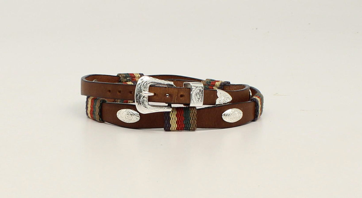Colored Rawhide with Conchos Scalloped Hatband