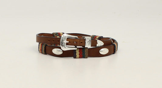 Colored Rawhide with Conchos Scalloped Hatband