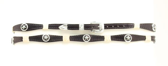 M&F Black Rawhide/star Concho Hatband