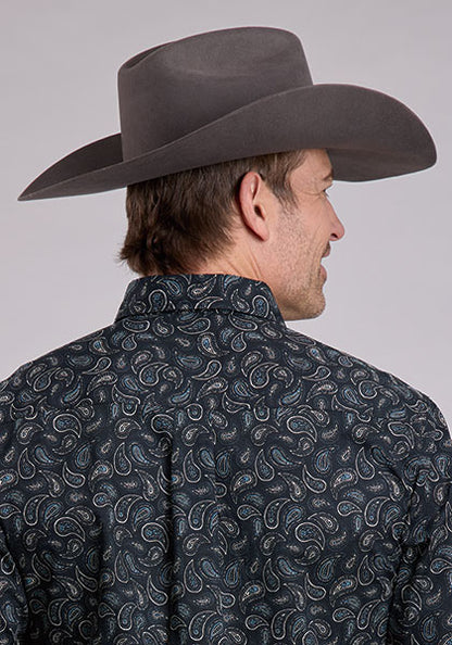 Roper West Made Black Paisley Long Sleeve Shirt