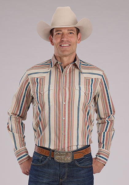 Roper Vertical Southwest Stripe Long Sleeve Snap