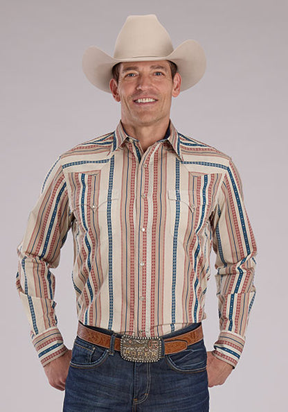 Roper Vertical Southwest Stripe Long Sleeve Snap