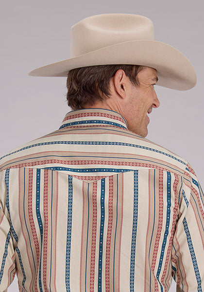 Roper Vertical Southwest Stripe Long Sleeve Snap