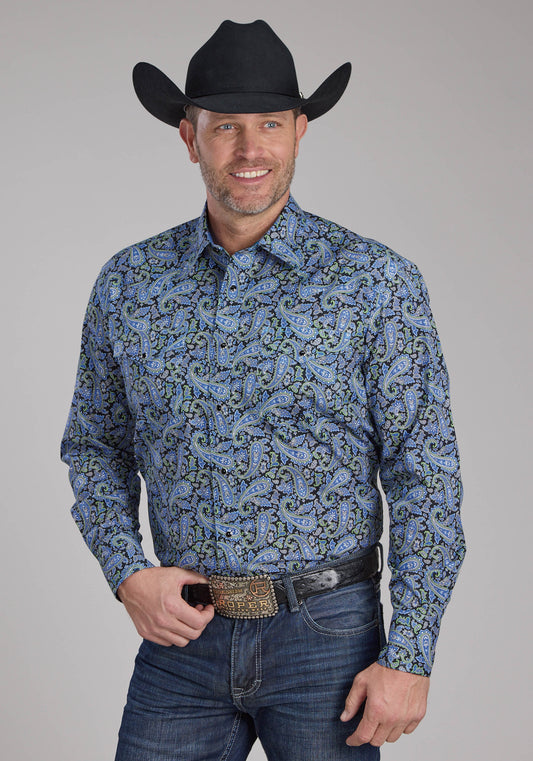 Roper Blue Paisley Shirt